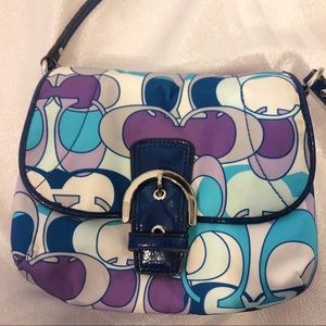 Coach crossbody blue and purple purse